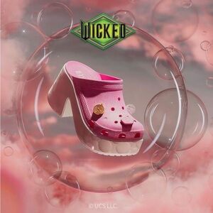 NEW Wicked Glinda Siren Crocs Clogs Pink